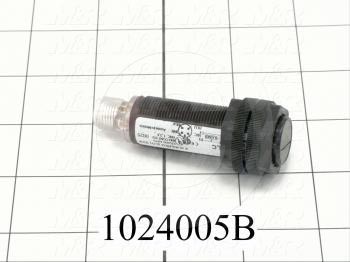 Photoeletric Sensor, Round, Retro-reflective, Light On, NPN, 10-30VDC