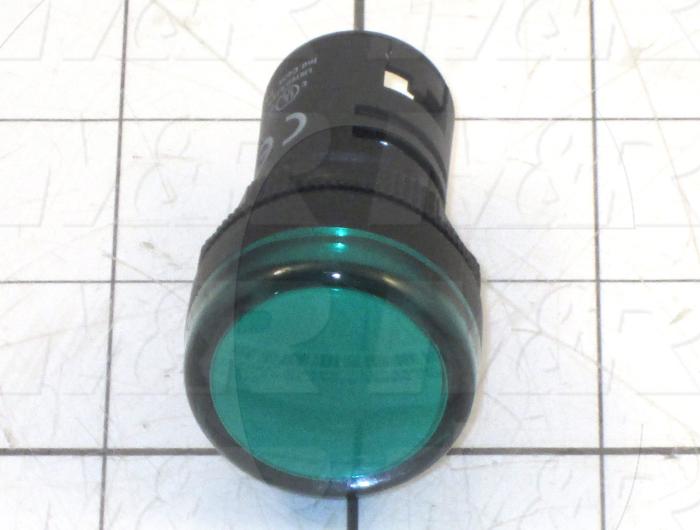 Pilot Lamp, 22mm, Green, LED, Unibody, 24VDC