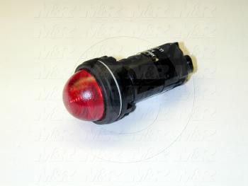 Pilot Lamp, Dome, 22mm, Red, LED, 24VDC