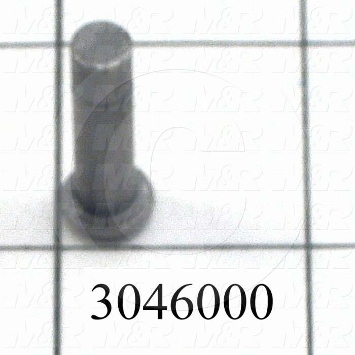 Pin, Clevis Pin, ANSI, 0.25 in. Diameter, 1.118" Overall Length, Steel Material, Note : Effective Length Under the Head : 0.75", Retaining Ring Part No. 3046000A