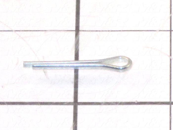 Pin, Cotter, 0.094" Diameter, 0.750" Overall Length, Steel Material, Zinc Finish