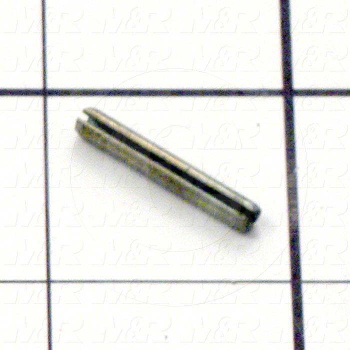 Pin, Roll Pin, ANSI, 0.13 in. Diameter, 0.875" Overall Length, Spring-Tempered Steel Material
