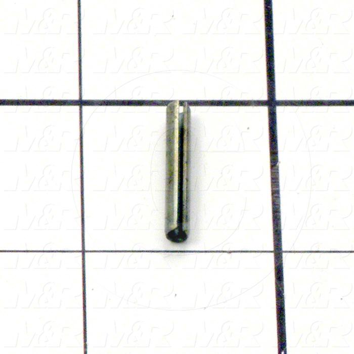 Pin, Roll Pin, ANSI, 0.13 in. Diameter, 0.875" Overall Length, Spring-Tempered Steel Material