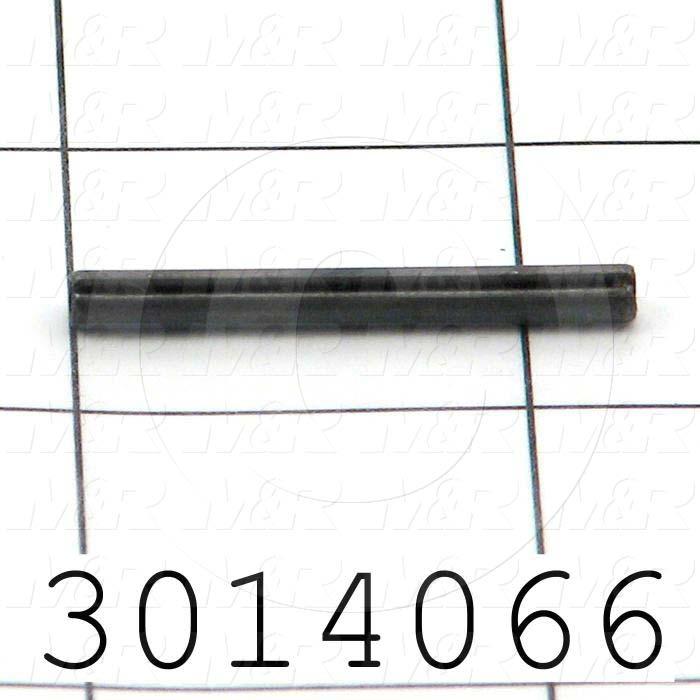 Pin, Roll Pin, ANSI, 0.13 in. Diameter, 1.00" Overall Length, Spring-Tempered Steel Material