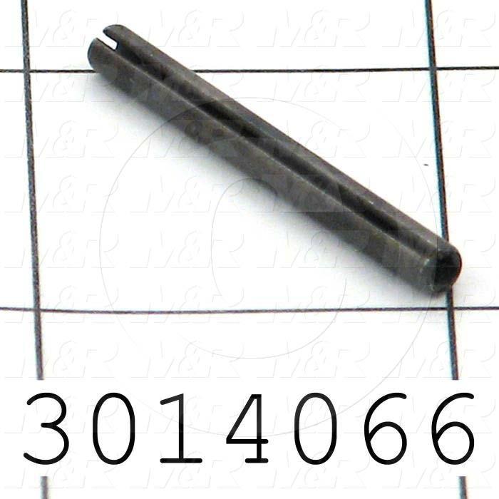 Pin, Roll Pin, ANSI, 0.13 in. Diameter, 1.00" Overall Length, Spring-Tempered Steel Material