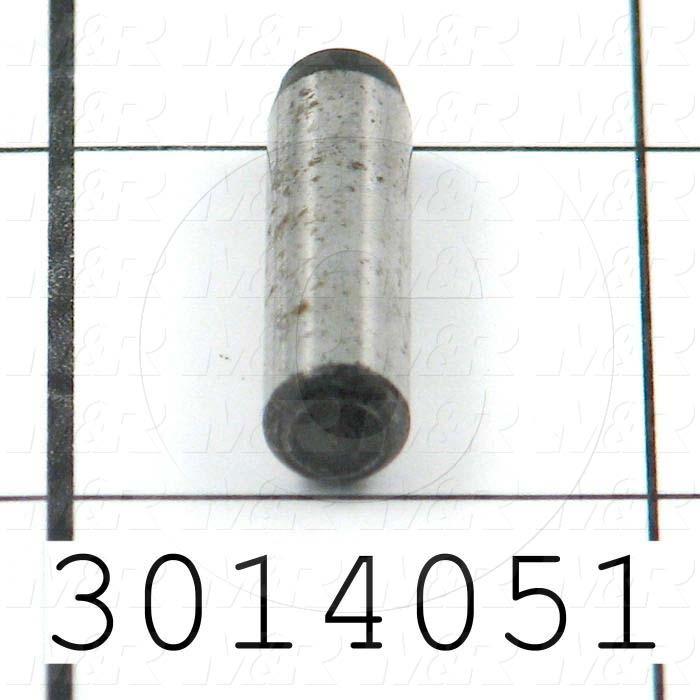 Pin, Roll Pin, ANSI, 0.19 in. Diameter, 1.00" Overall Length, Spring-Tempered Steel Material