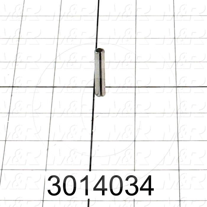 Pin, Roll Pin, ANSI, 0.25 in. Diameter, 1.25 in. Overall Length, Spring-Tempered  Stainless Steel Material