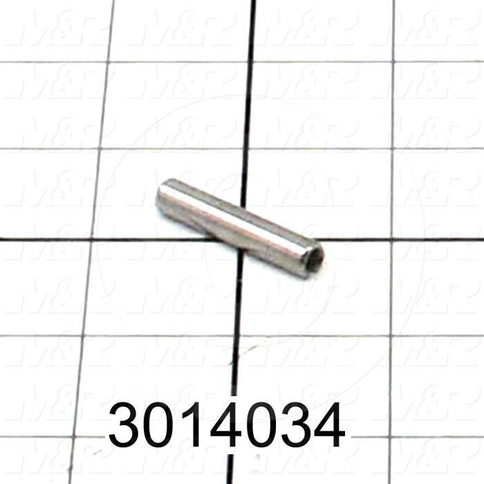 Pin, Roll Pin, ANSI, 0.25 in. Diameter, 1.25 in. Overall Length, Spring-Tempered  Stainless Steel Material