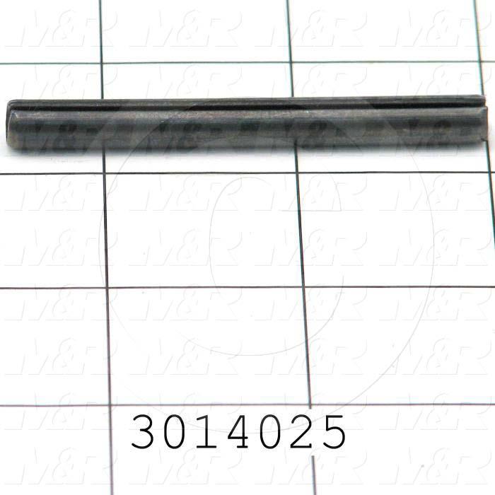 Pin, Roll Pin, ANSI, 0.25 in. Diameter, 2.50 in. Overall Length, Spring-Tempered Steel Material