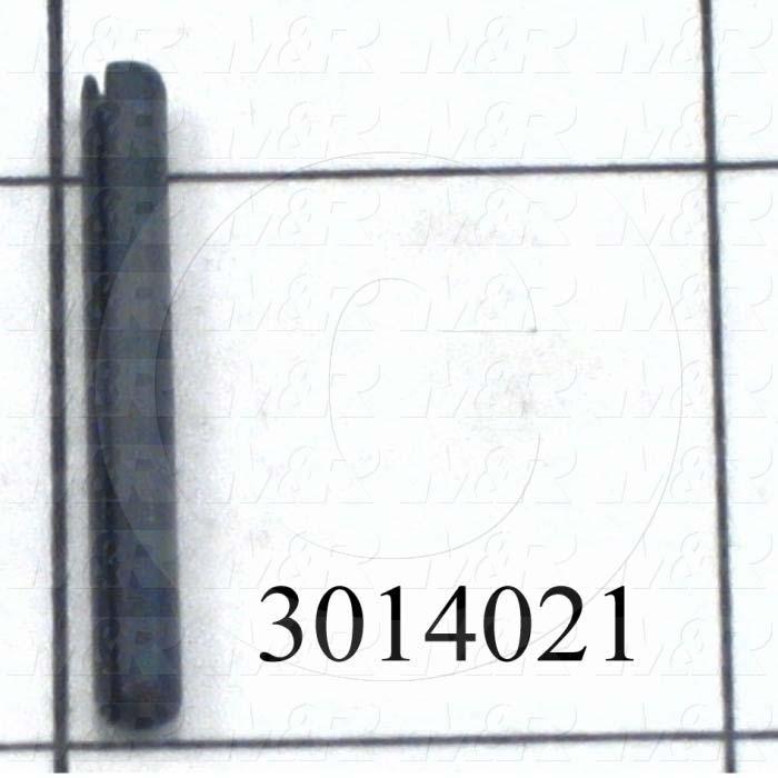 Pin, Spring Pin Slotted, ANSI, 0.13 in. Diameter, 1.13" Overall Length, Steel Material