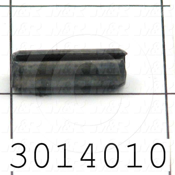 Pin, Spring Pin Slotted, ANSI, 0.25 in. Diameter, 0.750" Overall Length, Spring-Tempered Steel Material