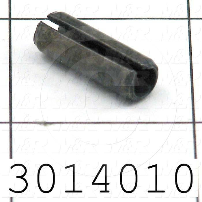 Pin, Spring Pin Slotted, ANSI, 0.25 in. Diameter, 0.750" Overall Length, Spring-Tempered Steel Material