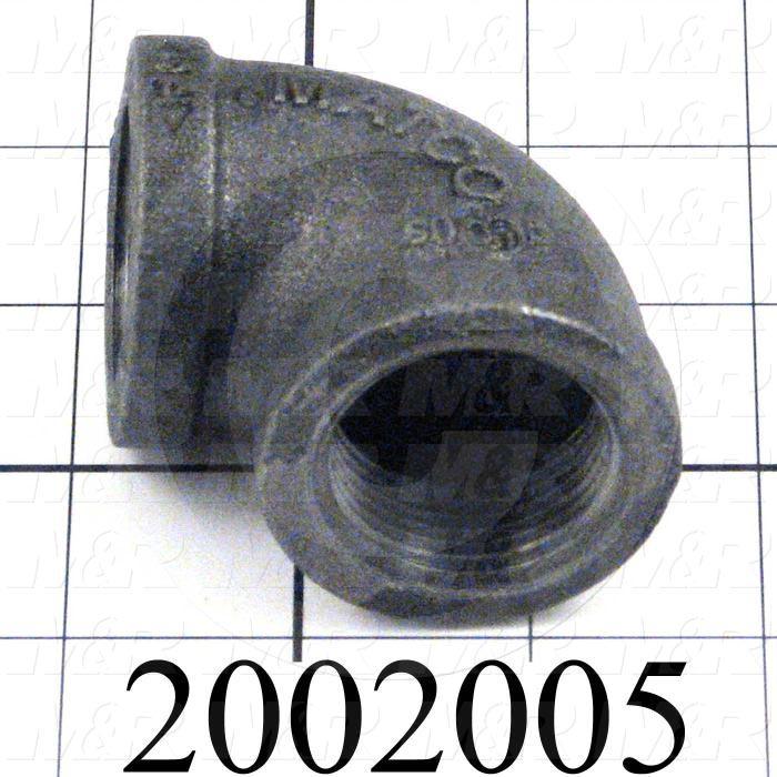 Pipe Fittings & Connectors, 90 deg Elbow Type, 1" NPT Pipe Size, Cast Iron Material