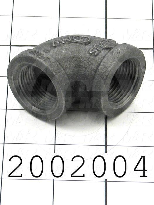 Pipe Fittings & Connectors, 90 deg Elbow Type, 3/4" NPT Pipe Size, Cast Iron Material