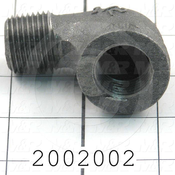 Pipe Fittings & Connectors, 90 deg Elbow Type, Black Cast Iron Material, 1/2" NPT x 1/2" NPT Male x Female