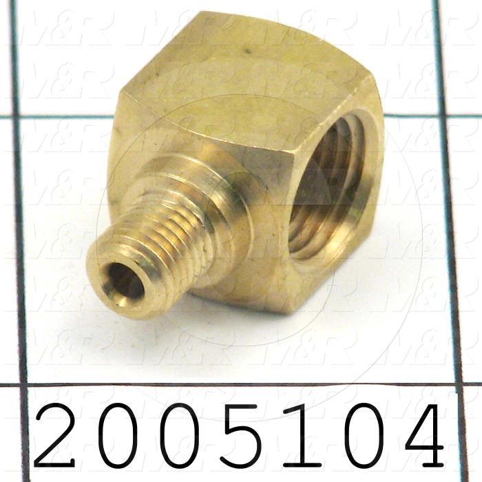 Pipe Fittings & Connectors, 90 deg Elbow Type, Brass Material, A x B 1/8" NPT -  M6x.75