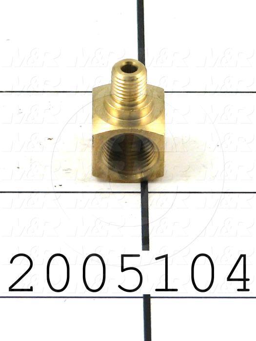 Pipe Fittings & Connectors, 90 deg Elbow Type, Brass Material, A x B 1/8" NPT -  M6x.75
