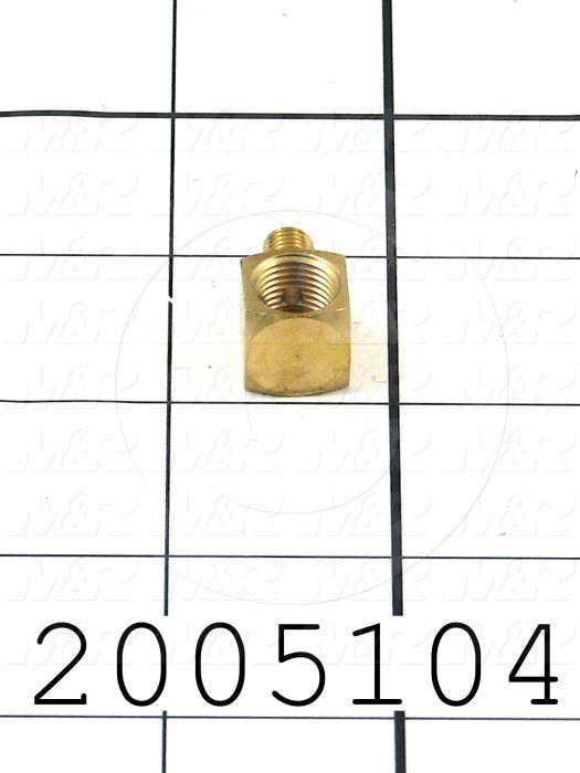 Pipe Fittings & Connectors, 90 deg Elbow Type, Brass Material, A x B 1/8" NPT -  M6x.75