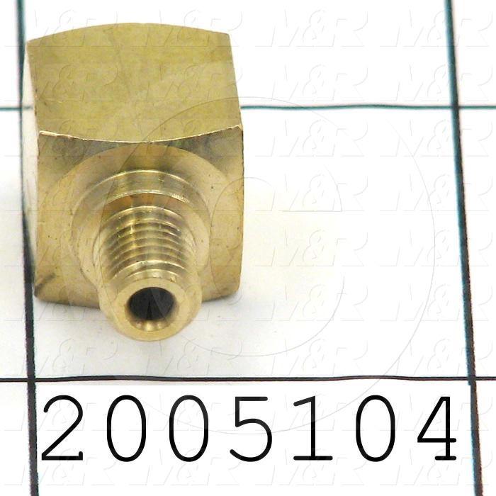 Pipe Fittings & Connectors, 90 deg Elbow Type, Brass Material, A x B 1/8" NPT -  M6x.75