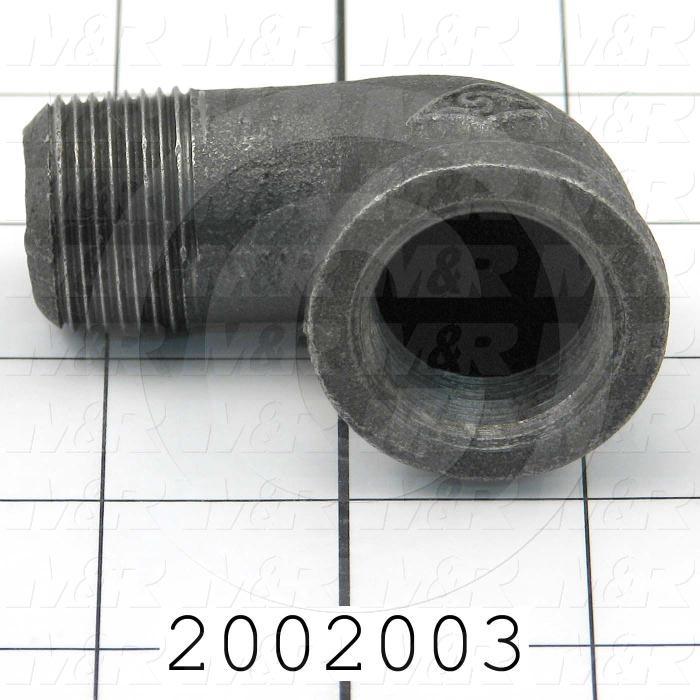 Pipe Fittings & Connectors, 90 deg Elbow Type, Cast Iron Material, 3/4" x 3/4" NPT Male x Female