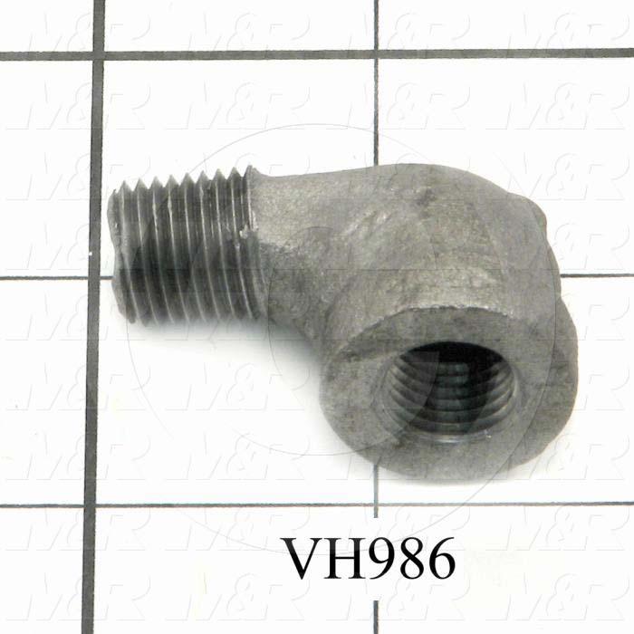 Pipe Fittings & Connectors, 90 deg Street Elbow Type, 1/4" NPT Pipe Size, Galvanized Malleable Iron Material, 1/4" NPT x 1/4" NPT (2) Male x Female