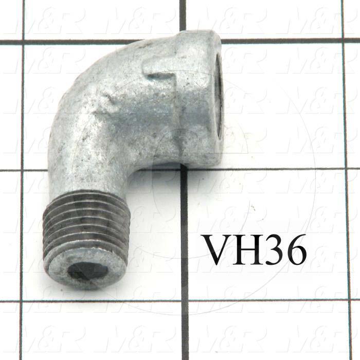 Pipe Fittings & Connectors, 90 deg Street Elbow Type, 1/4" NPT Pipe Size, Galvanized Malleable Iron Material, 1/4" Npt X 1/4" Npt Male x Female