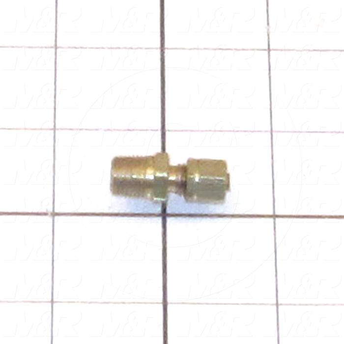 Pipe Fittings & Connectors, Adapter Type, Brass Material, A x B 1/8" OD x 1/8" NPT