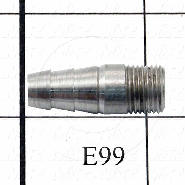 Pipe Fittings & Connectors, Barbed Hose Fittings Type, 1/8" NPT Pipe Size, 1-1/8" Pipe Length, Aluminum Material