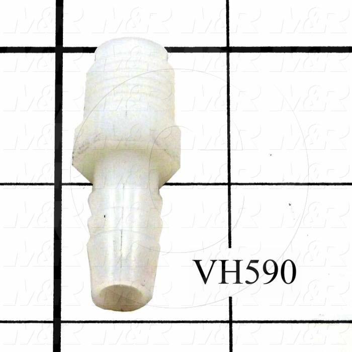 Pipe Fittings & Connectors, Barbed Hose Fittings Type, Plastic Material, A x B 3/8" OD x 1/4" NPT