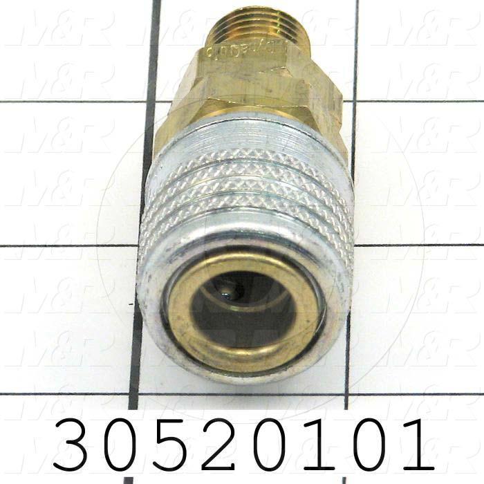 Pipe Fittings & Connectors, Coupling Type, 1/4" NPT Pipe Size, Metal Material