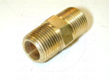 Pipe Fittings & Connectors, Hex Coupling Type, Brass Material, A x B 3/8" NPT x 3/8" NPT