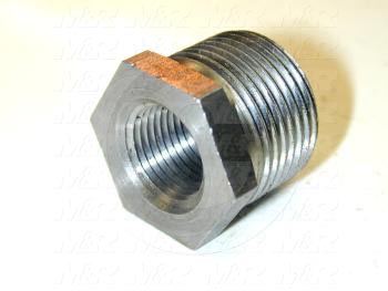 Pipe Fittings & Connectors, Hex Reducing Bushing Type, Black Steel Material, 3/4"NPT x 3/8" NPT Male x Female