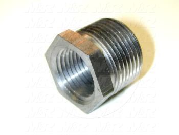 Pipe Fittings & Connectors, Hex Reducing Bushing Type, Black Steel Material, A x B 3/4" NPT - 1/2" NPT