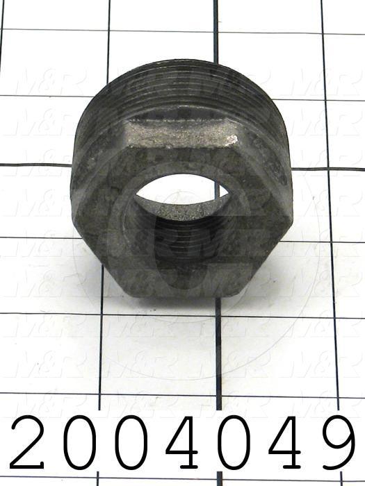Pipe Fittings & Connectors, Hex Reducing Bushing Type, Cast Iron Material, 1 1/2"NPT x 3/4" NPT Male x Female