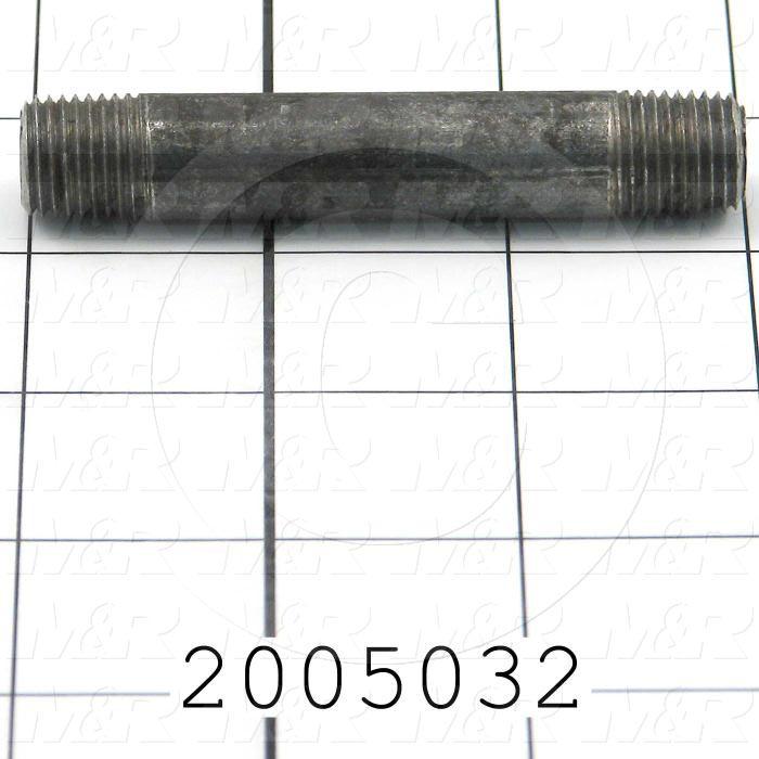 Pipe Fittings & Connectors, Nipple Type, 1/4" NPT Pipe Size, 3" Pipe Length, Black Steel Material