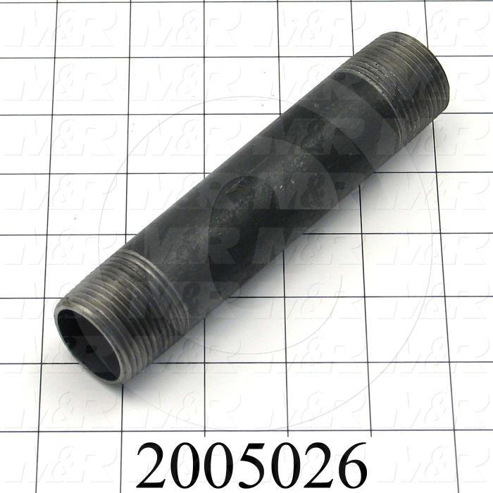 Pipe Fittings & Connectors, Nipple Type, 1/4" NPT Pipe Size, 6" Pipe Length, Black Steel Material