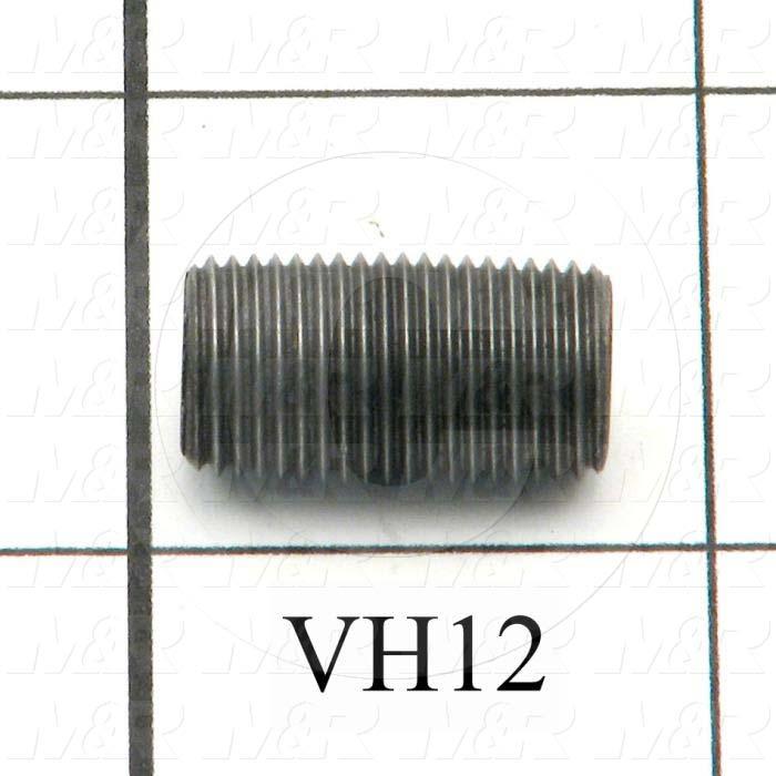 Pipe Fittings & Connectors, Nipple Type, 1/8" NPT Pipe Size, 3/4" Pipe Length, Black Steel Material