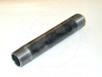 Pipe Fittings & Connectors, Pipe Threaded Both Ends Type, 1/2" NPT Pipe Size, 4" Pipe Length, Black Steel Material