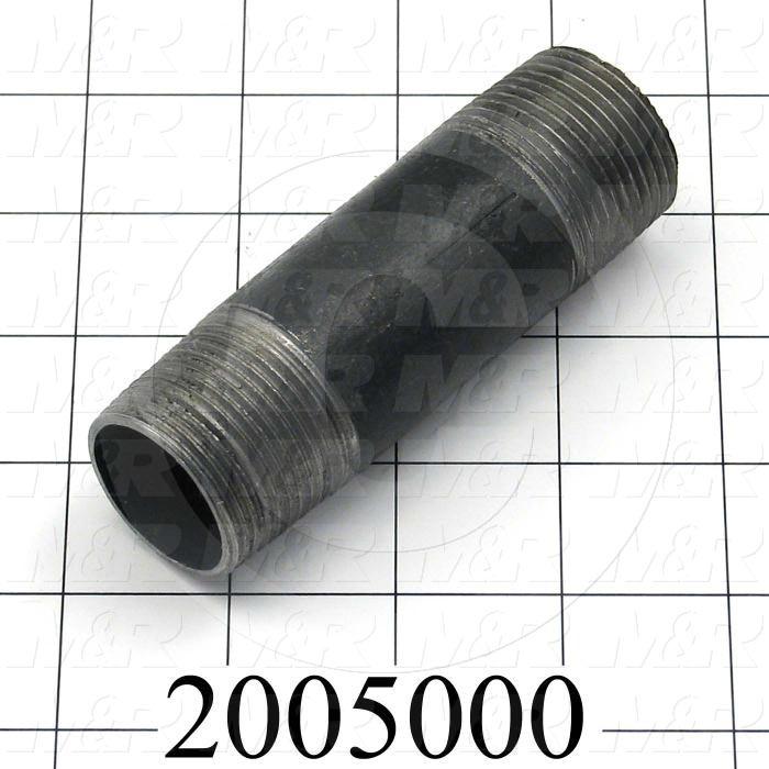 Pipe Fittings & Connectors, Pipe Threaded Both Ends Type, 1" NPT Pipe Size, 4" Pipe Length, Black Steel Material