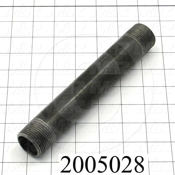 Pipe Fittings & Connectors, Pipe Threaded Both Ends Type, 1" NPT Pipe Size, 8" Pipe Length, Black Steel Material