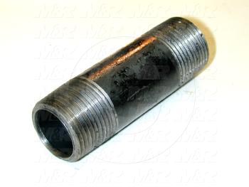 Pipe Fittings & Connectors, Pipe Threaded Both Ends Type, 3/4" NPT Pipe Size, 3" Pipe Length, Black Steel Material
