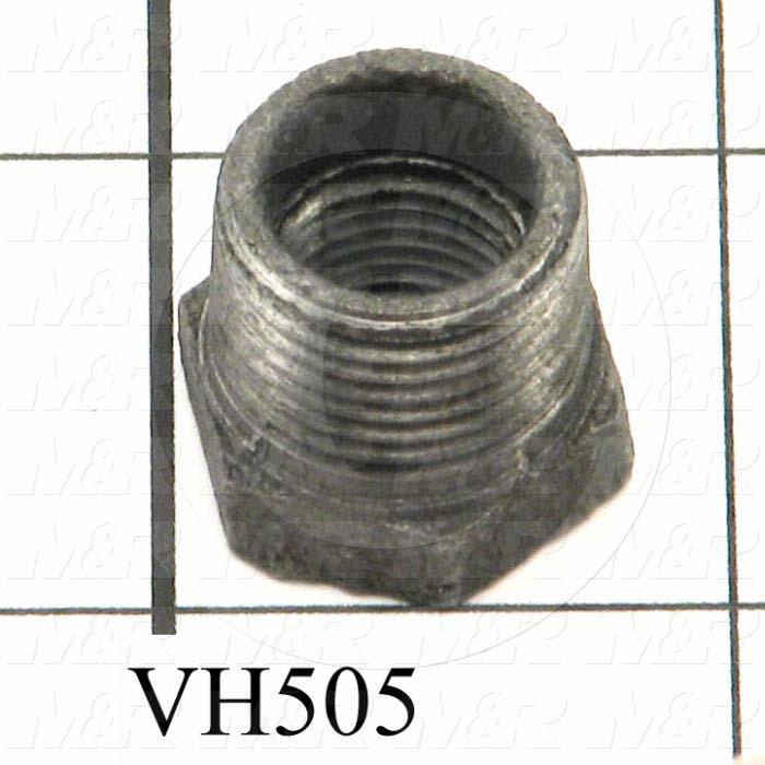 Pipe Fittings & Connectors, Reducing Bushing Type, Black Cast Iron Material, 3/8" Npt X 1/4" Npt Male x Female, A x B 3/8 NPT x 1/4 NPT