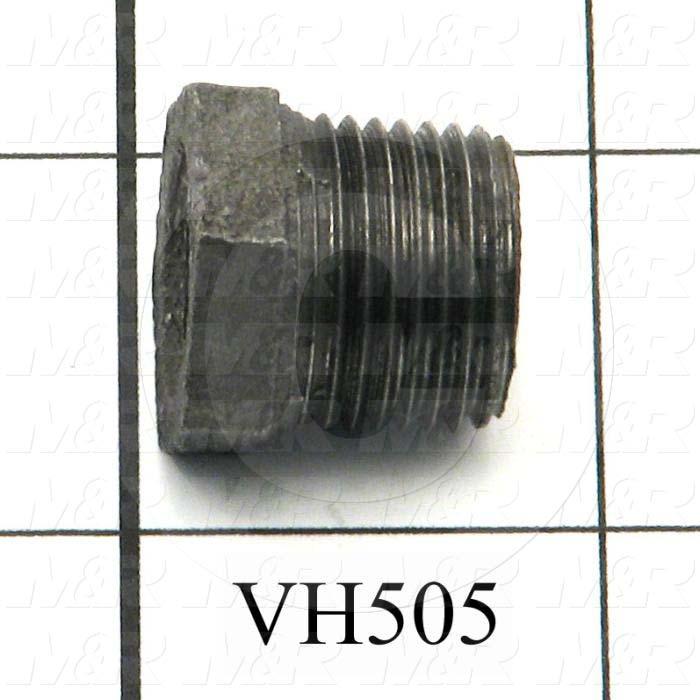 Pipe Fittings & Connectors, Reducing Bushing Type, Black Cast Iron Material, 3/8" Npt X 1/4" Npt Male x Female, A x B 3/8 NPT x 1/4 NPT