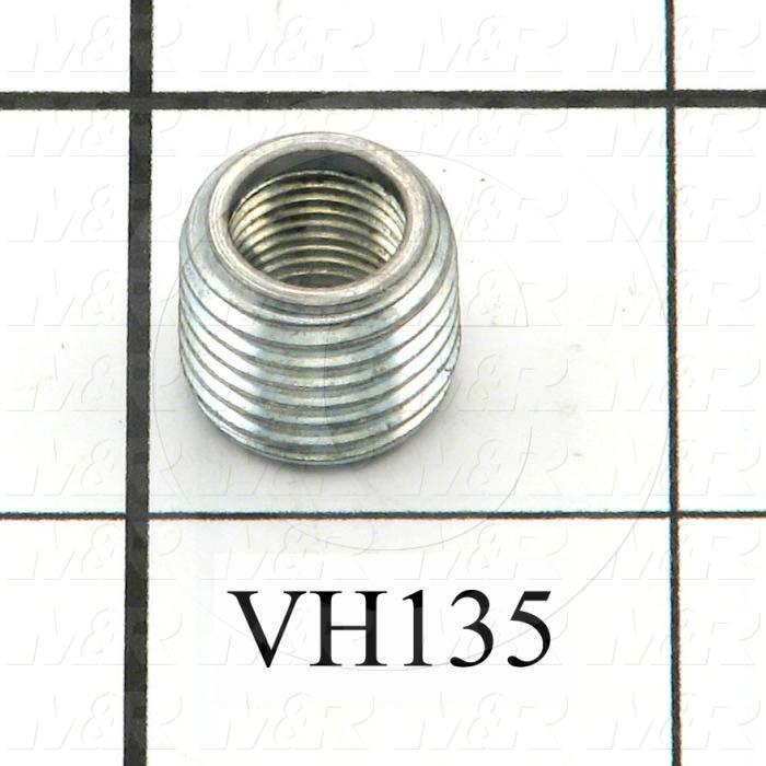 Pipe Fittings & Connectors, Reducing Bushing Type, Malleable Steel Material, 1/4"NPT x 1/8" NPT Male x Female, A x B 1/4" NPT - 1/8" NPT