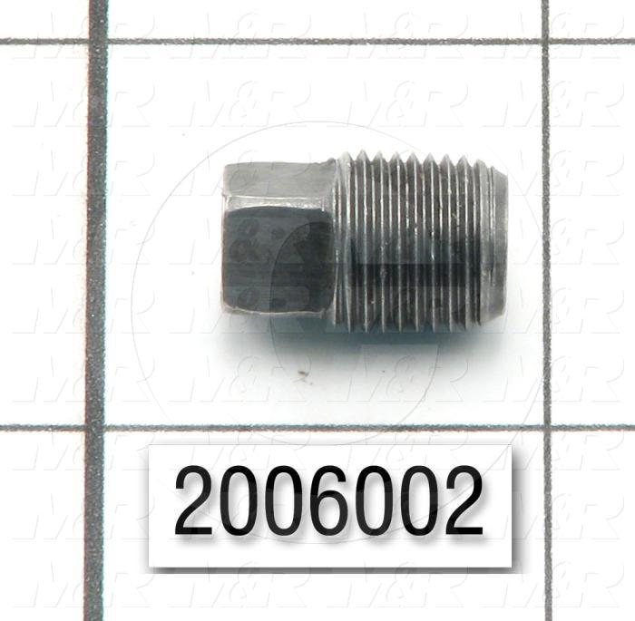 Pipe Fittings & Connectors, Square Socket Plug Type, 1/8" NPT Pipe Size, Malleable Steel Material