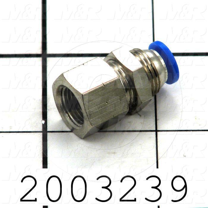 Pipe Fittings & Connectors, Straight Type, A x B 5/32" OD x 1/8" NPT