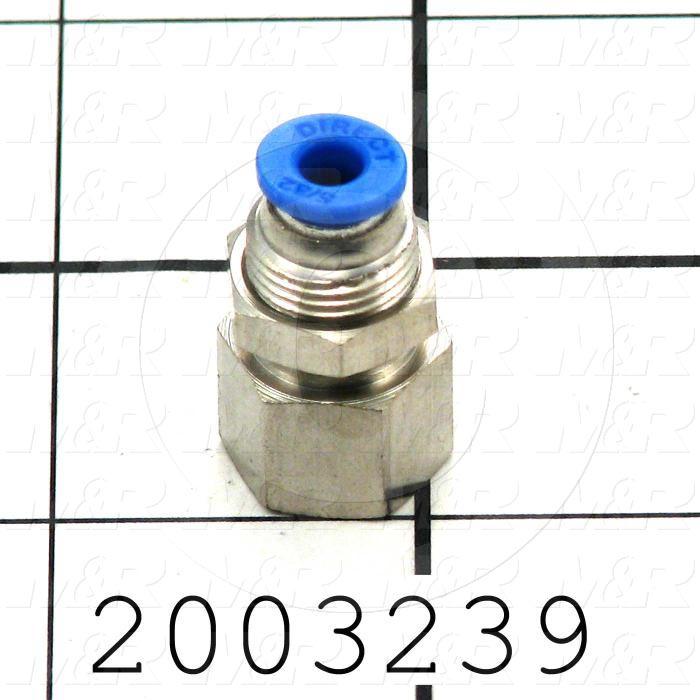 Pipe Fittings & Connectors, Straight Type, A x B 5/32" OD x 1/8" NPT