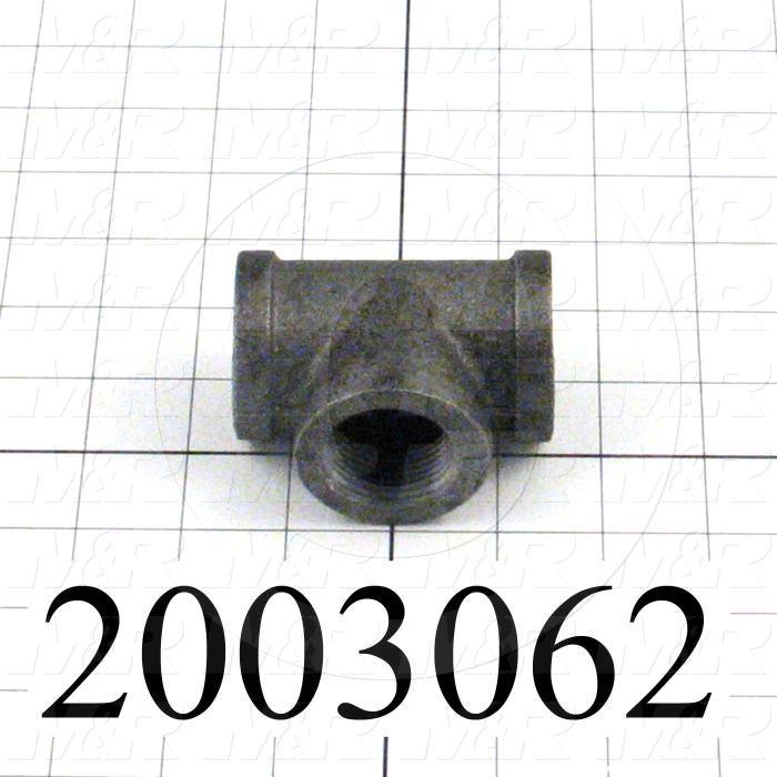 Pipe Fittings & Connectors, Tee Female Type, 1" NPT Pipe Size, Black Cast Iron Material