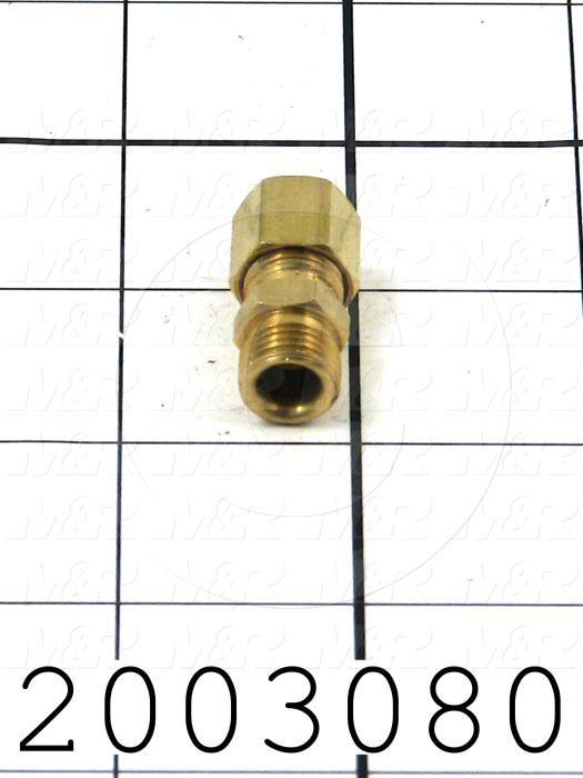 Pipe Fittings & Connectors, Union Type, Brass Material, A x B 1/4" OD x 1/4" NPT