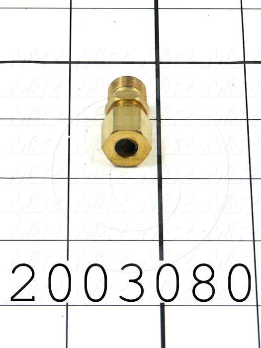 Pipe Fittings & Connectors, Union Type, Brass Material, A x B 1/4" OD x 1/4" NPT